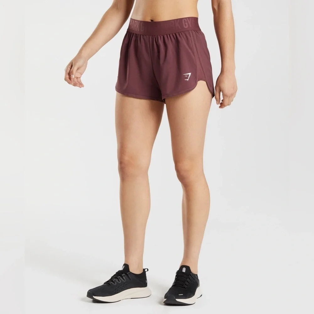 Gymshark Cherry Brown Loose Fit Shorts - Size XXL